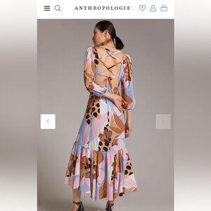 Anthropologie Hutch Floral Bloom Midi Wrap Dress in 1x